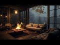 Soothing Rainy Balcony: Embrace Sleep with Fire and Thunderstorm Sounds