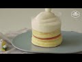 커스터드 수플레 팬케이크 만들기 : Custard Souffle Pancake Recipe : カスタードスフレパンケーキ | Cooking tree