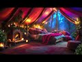 Cozy Night Retreat: Crackling Fire, Nocturnal Sounds For Sleeping, Relaxing, Studying, ASMR Nature