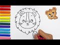 Drawing A Cute Lion 🦁👑🐾| How To Draw A Cute Lion Super Easy For Kids & Toddlers