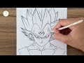 How To Draw MAJIN VEGETA SSJ2 || How to draw anime step by step || Easy anime drawing