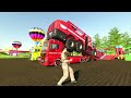 TRANSPORTING HUGE EXCAVATOR, TRACTOR,  MIXER TRUCK, POLICE CAR TO GARAGE WITH MAN TRUCK - FS22
