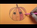 23  How to draw Line Picture pumpkin easy and simply