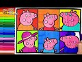 Drawing And Coloring Peppa Pig With Her Family 🐷🐷🐷🐷💗🌈 Drawings For Kids