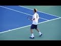 Paul-Henri Mathieu Warming Up At US Open