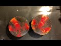 Resin coaster Tutorial: molten lava flowing - vibrant red, orange and yellow, with 3D effects