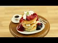 mini food: tiny edible pancake 本当に食べられるミニチュア料理/パンケーキ #13 | Yuka's tiny kitchen