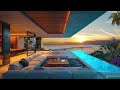 Sunset Smooth Jazz at Seaside Ambience - Jazz Relaxing Music with Gentle Ocean Sound for Work & Calm