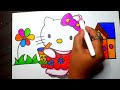 how to draw cute and easy Hello Kitty with juice Drawing, colouring ,painting for kids and toddlers