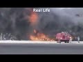 Animation vs Real Life - FedEx Express Flight 80 #planecrash