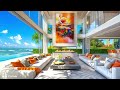 Luxurious Jazz Space 🌸 Soft Jazz Instrumental Music & Ocean Sounds in Apartment to Work, Study,Focus