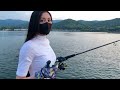 A shocking accident happened to a Japanese woman while fishing! Fishing after work!