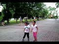 Sanchi and Dhanee trying aerobics