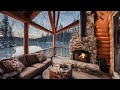 Cozy Winter Cabin ✨ Crackling Fire & Winter Nature Sounds 🔥 Relaxing Snowfall ASMR ❄️