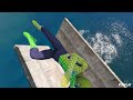 GTA 5 Ragdolls Green-Yellow Spiderman Jumps/Fails (Euphoria Physics) 193