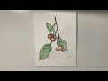 Easy cherry painting| Drawing beautiful feelings with watercolor