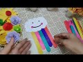 DiY Rainbow cloud with ice-cream sticks 🌨️ 🌈| #diy #popsticks #artandcraft #craft #papercraft