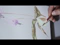 カタクリの花水彩画　参考映像
