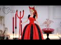 Halloween BARBIE Makeover 👺 DEVIL Doll CAKE Decorating Tutorial