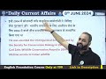 8 June 2024 Current Affairs | Daily Current Affairs | Static GK | Current News | Crazy GkTrick