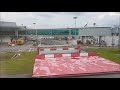 Descent, short finals and landing into Singapore's Changi Airport. Qatar Airways A350-1000