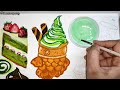 Cozy Art Vlog🥞 Painting Japanese Matcha Desserts🍰 Using Gouache🧆🌿