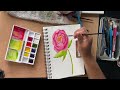 Watercolor Peony | Paint with Me | Art Process | Winsor and Newton Cotman Watercolor Floral Set