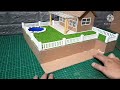 DIY HOME MINIATURE FROM CARDBOARD # 9 || BUILD A HOUSE WITH A GARDEN AND A FISH POOL