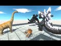 3X GODZILLA vs GHIDORAH LAVA DEATH RUN - Animal Revolt Battle Simulator
