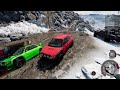 Surviving Racing the Most DANGEROUS Snowy Cliff Road in BeamNG Drive Mods!