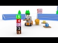 The Bumper Cars - Learn with Tiny Trucks, Dino the Dinosaur and trucks : bulldozer, crane, excavator