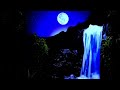 White noise breaks the quiet atmosphere of the waterfall and the full moon