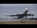 FIRST EVER Boeing 747 at Groningen airport Eelde! Atlas air 747 landing and take-off (4K)