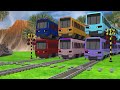 【踏切アニメ】スマートトレインEXPLORE THE MAGIC RAIL VS 4 TRAINS🚦 Fumikiri 3D Railroad Crossing Animation #train