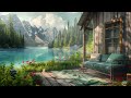 Spring Lake House Porch in the Mountains Ambience - Lake Waves & Bird Sounds - Read , Relax , Sleep