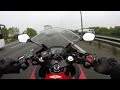 Relax to a cold Rainy Morning Motorcycle ride to Work ASMR (kinda)