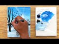 Winter scene painting tutorial / Canvas painting / Painting tutorial