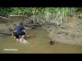 Full Video Fishing Exciting: Use Large Excavator Catch Many Of Fish, Capacity Pump Suck Water