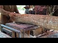 Mahogany Wood sawmill processing is amazing || Street wood sawmill.
