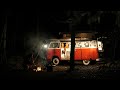 SOLO Camping in Rain [ Iconic 1975 VW Van Life, Cosy Relax and Sleep ASMR ]