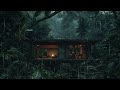 Cozy Cabin in Rainforest 🌧️ Lofi HipHop / Ambient 🎧 Lofi Rain [Beats To Relax / Piano x Drums]