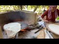 MAKING phyllo bread over a wood fire🔥