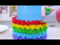 KITKAT Chocolate Rainbow Heart Cake Decorating 🍫🌈 Satisfying Miniature Rainbow Cake Recipes 🌈