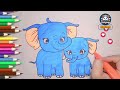 Elephant | Baby elephant with her mother drawing | Elephant Drawing For Kids| How To Draw Elephant