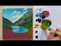 How to paint a lake landscape step by step?🗻