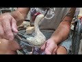 Carving a crazy haired duck