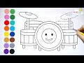 MUSICAL INSTRUMENTS Drawing, Painting and Coloring for Kids, Toddlers | Learn How to Draw