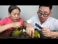 Smoked pork with Anishi | Ao Naga dish | Indian Northeast couple mukbang #mukbang#food