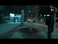 【4K HDR】Downtown Heavy Snowfall at Night in Vancouver, ASMR