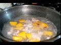 masak labu kuning campur ayam sup terjun